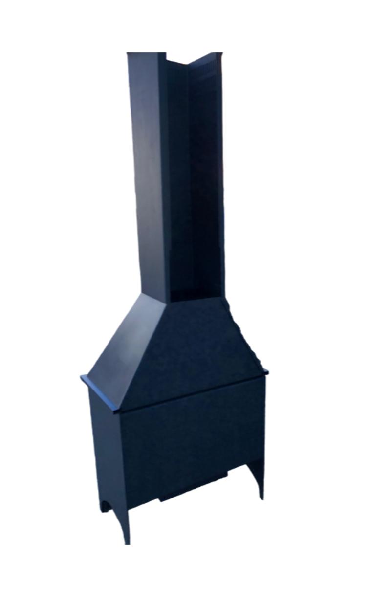 GRAN CHIMENEA DE EXPOSICIÓN CON CUBRE TUBOS, PARRILLA Y CALIENTAPLATOS – image 2